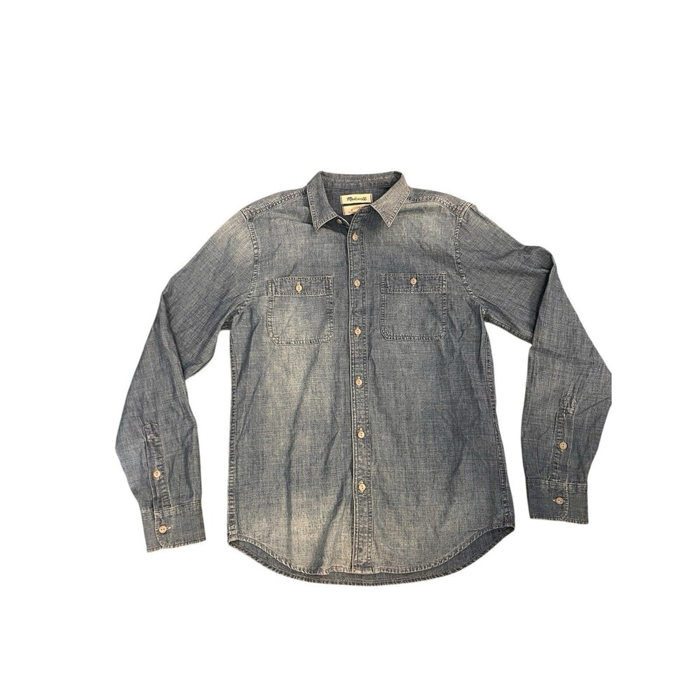 Madewell Women's Blue Perfect Chambray Shirt Size Small Long Sleeve‎ Button Down